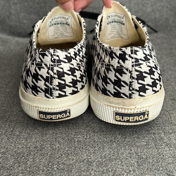 Superga black & white Houndstooth sneakers size 38 - Picture 6 of 7